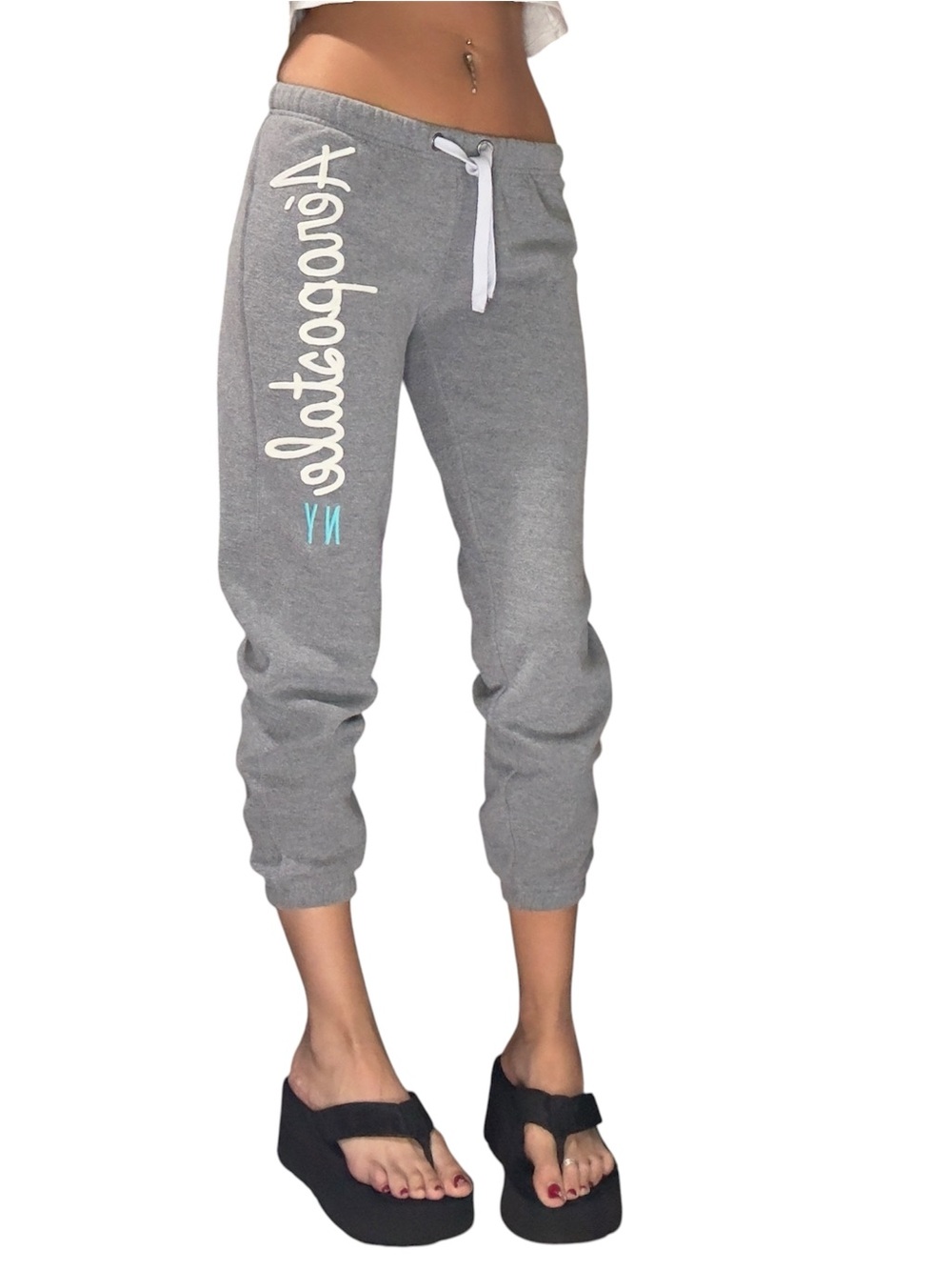 Y2k Aeropostale Gray Women's Jogger Sweatpants with Drawstring